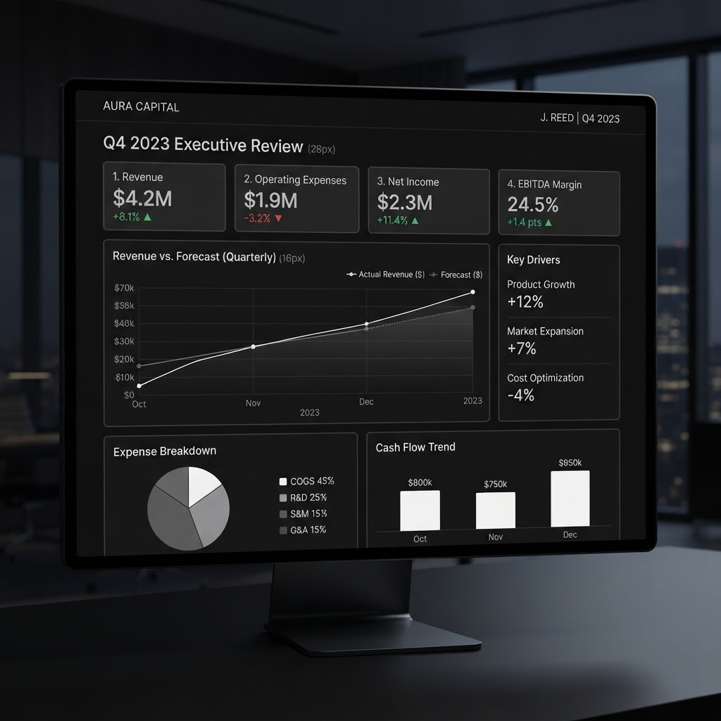 Mockup do template Executive Dashboard Kit